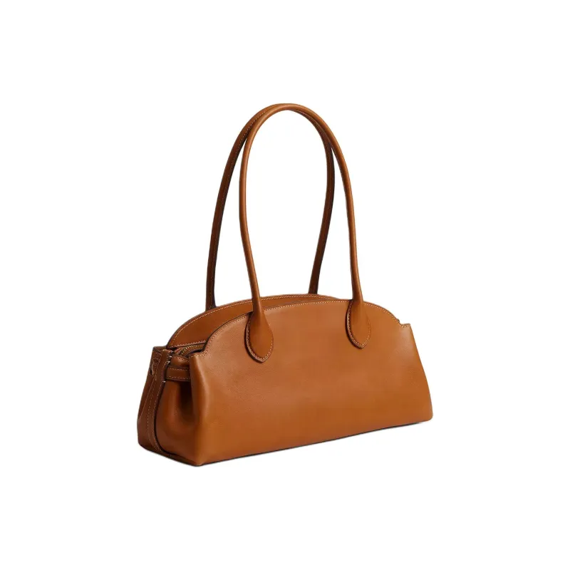 COACH Empire Leather Shoulder Bag Large Size Women's Brown-1