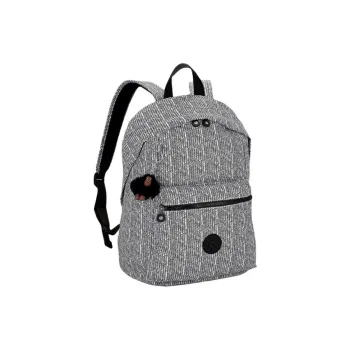 Kipling Polyester Backpack Unisex Black White