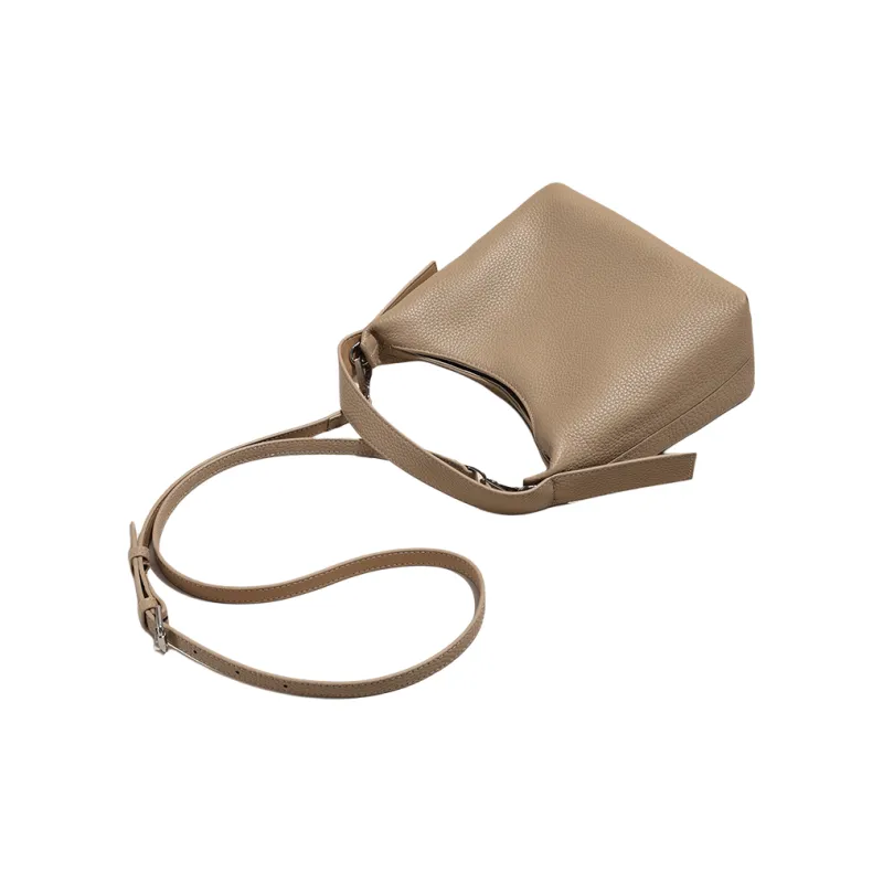 BEMIX PETS Cow Leather Bucket Bag Handbag Women's Trench Gray-2