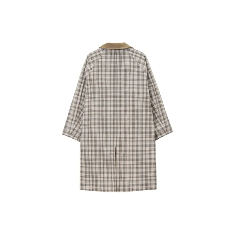 UNVESNO Trench Coat Unisex Olive Brown-3