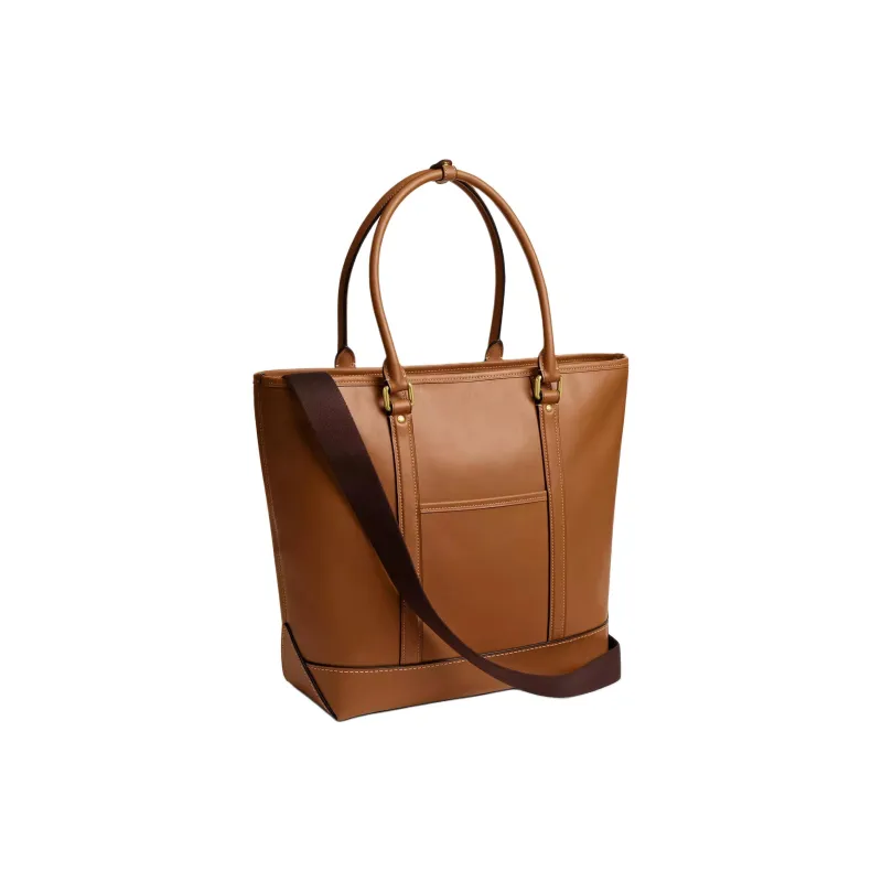 COACH Metropolitan Leather Tote Bag, Shopping Bag, Handbag Large Size Men's Brown-1