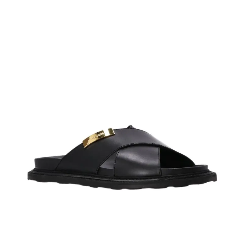 MOSCHINO Slide Slippers Men's Black-2