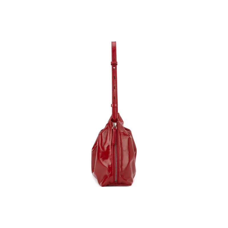 VENOF Cow Leather One Shoulder Crossbody Shoulder Bag Women's Hot Red/Black In The Moment/Cloudy White-2