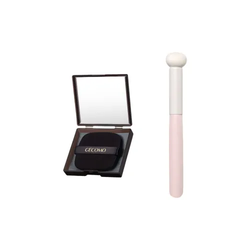GECOMO Concealer Brush Mushroom Sponge Head+Oil Paper Combination, Self Contained Mirror Powder Puff, Makeup Tool