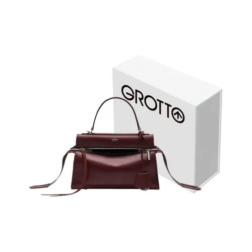 GROTTO Calfskin Handbag Women's Bordeaux Red