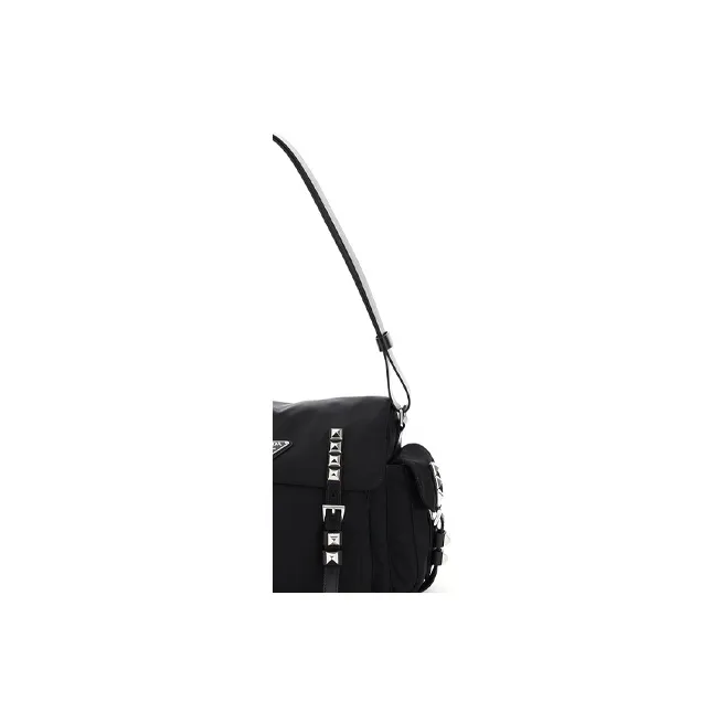PRADA Cow Leather Crossbody Bag Shoulder Bag Unisex Black-4