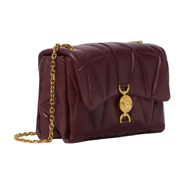 FANSIZHE Kleio Lambskin Shoulder Bag Women's Burgundy Red-1