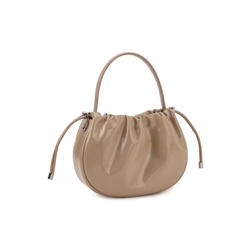 VENOF Cow Leather Handbag Small Size Women's Mocha Apricot/Rum Black/Hot Song Red/Cloud White-0
