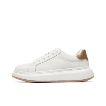 Haobin Cushioning Wear Resistant Low Top Skateboard Shoes Unisex White