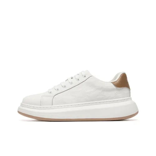 Haobin Cushioning Wear Resistant Low Top Skateboard Shoes Unisex White