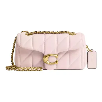 COACH Tabby Leather Shoulder Bag Trumpets Women's Brass & Pink