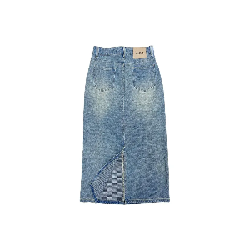 ZAZN Denim Long Skirts Women's Starry Sky Pattern-1