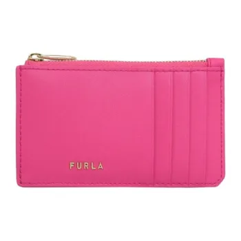 Furla Leather Card Holder Medium Size Women's Rose Red
