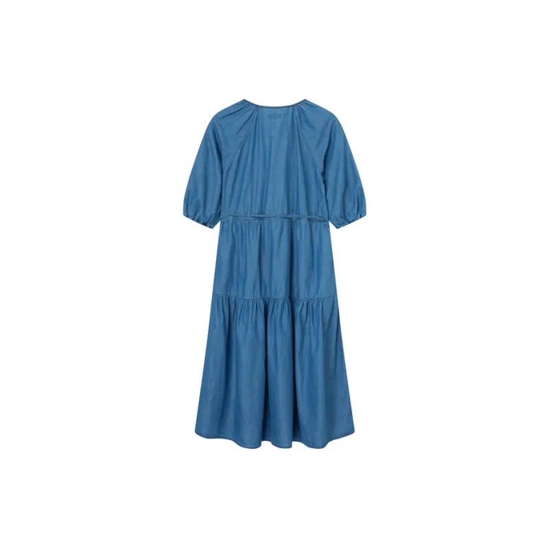 E.land Short-Sleeved Dresses Women's Medium Denim-1