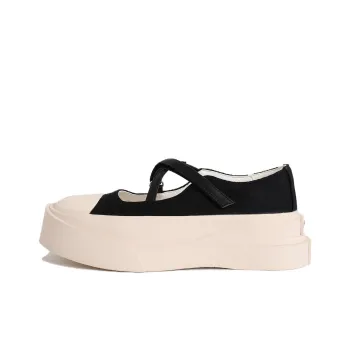MARCHE STUDIOS Wear Resistant Height Increasing Cushioning Low Top Canvas Shoes Women's Black