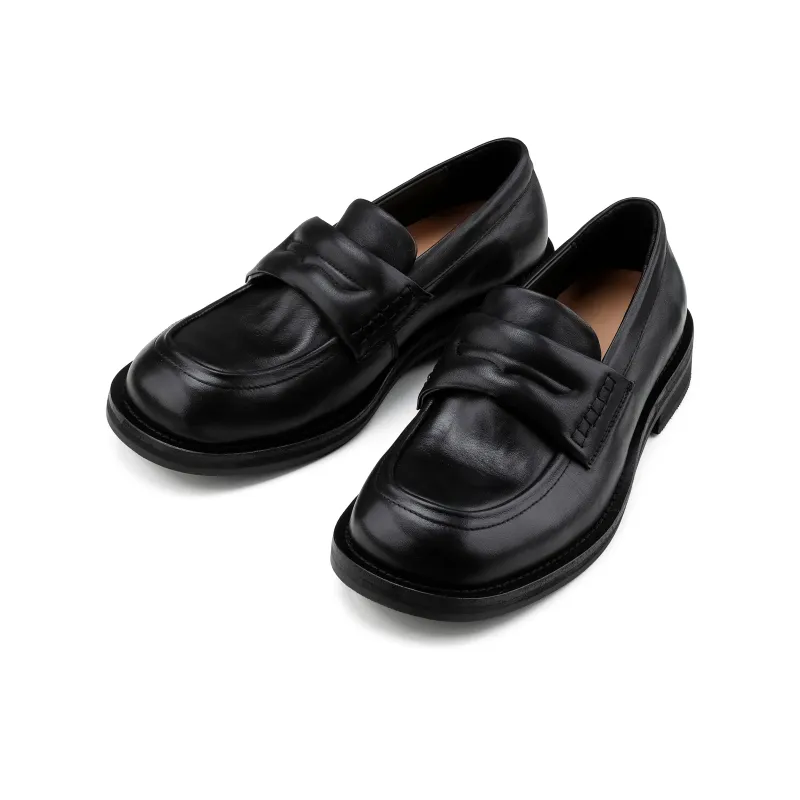 HANQIAORIJI Black Blood Series Loafers Unisex Black-1
