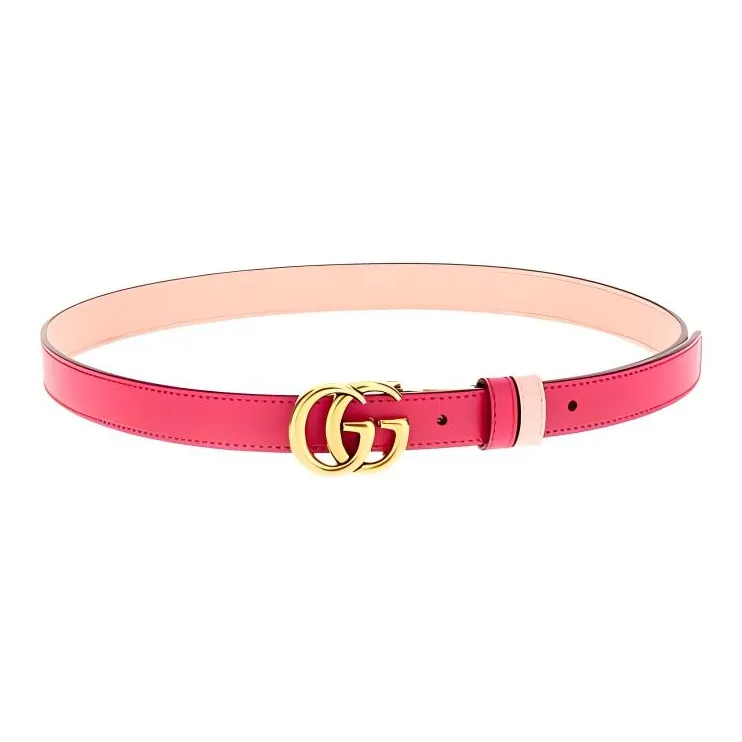 GUCCI Leather Hardware Accessories Leather Belts Unisex Light Pink Width: 2CM-1