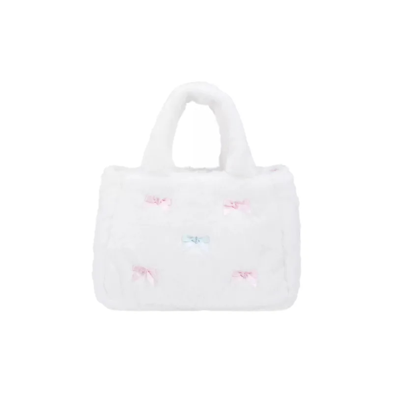 Disney Plush Tote Bag Shopping Bag Handbag Women's White-0