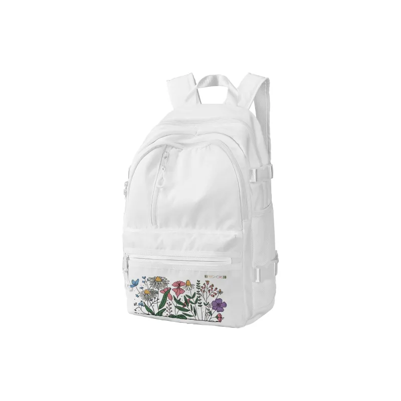FINITE LOOP Recycled Material Eco Friendly Fabric Backpack Regular Unisex White-7
