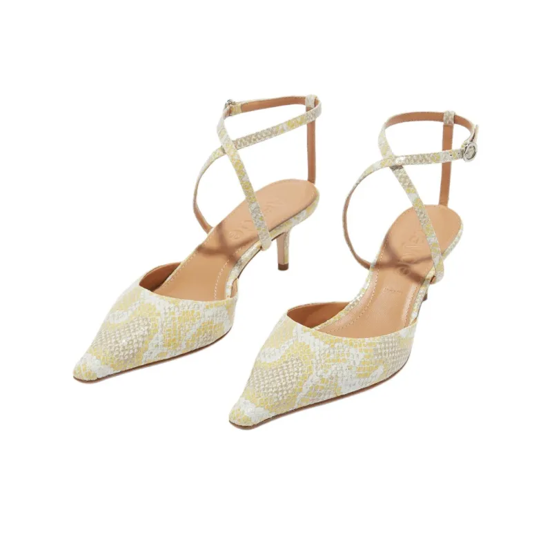 Aeyde Salome Slim Heel High Heels 5.5cm Women's Yellow-2
