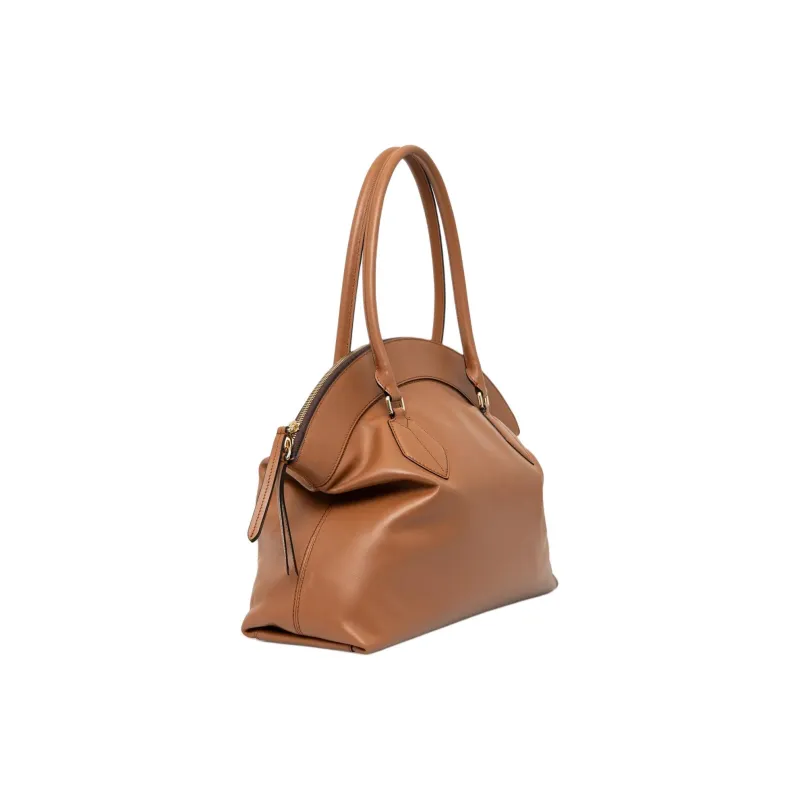 Furla Leather Handbag Tubas Women's Brown-1