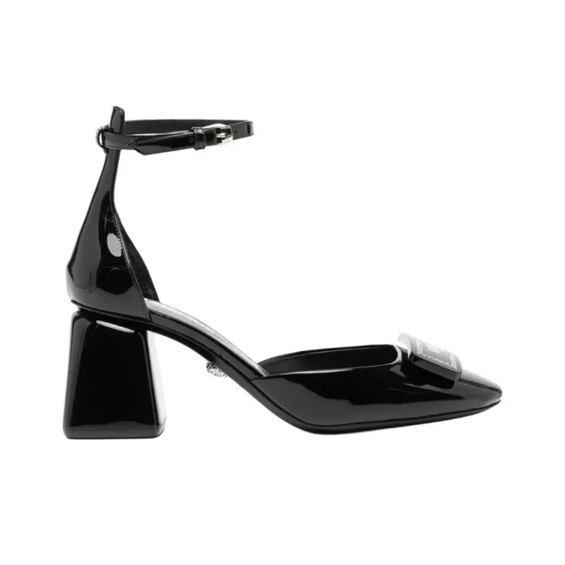 VERSACE Spool Heel High Heels 7.5cm Women's Black-1