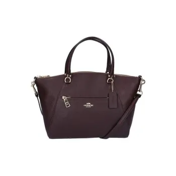 COACH Prairie Polished Grained Leather Shoulder Bag Crossbody Bag Handbag Small Size Women's Red Brown