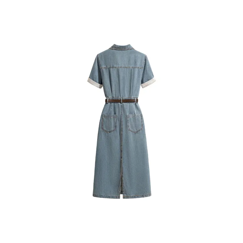 Cypress House Short Sleeved Dresses Women's Light Blue-1