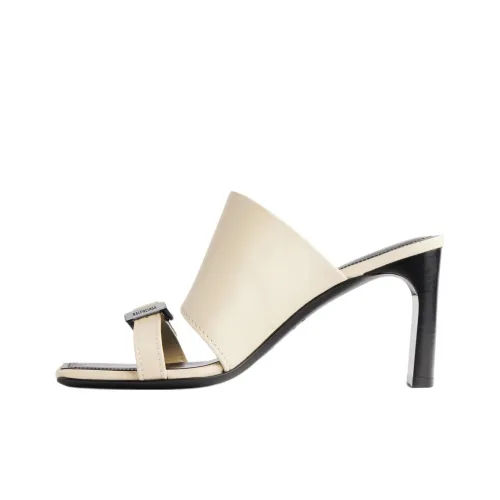 Balenciaga Bel Air Slide Slippers 8cm Women's Ecru