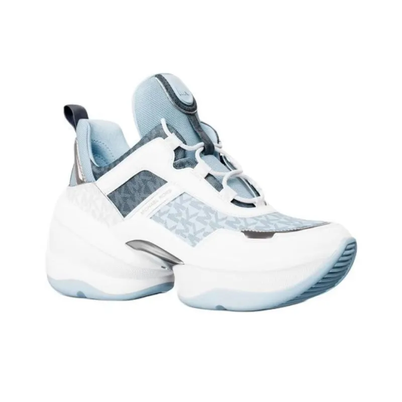 MICHAEL KORS Olympia Low Top Chunky Sneakers 8cm Women's White Blue-2