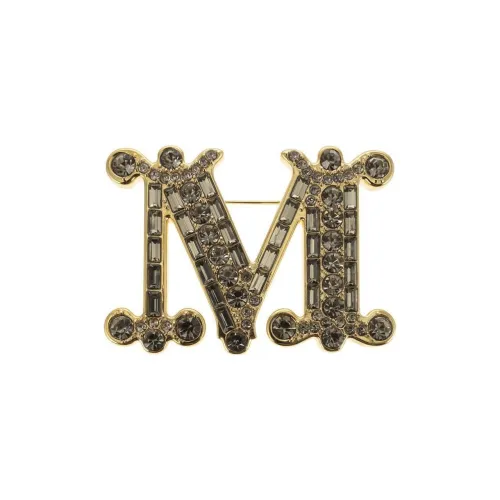 MaxMara Metal Crystal Brooches Women's Gold
