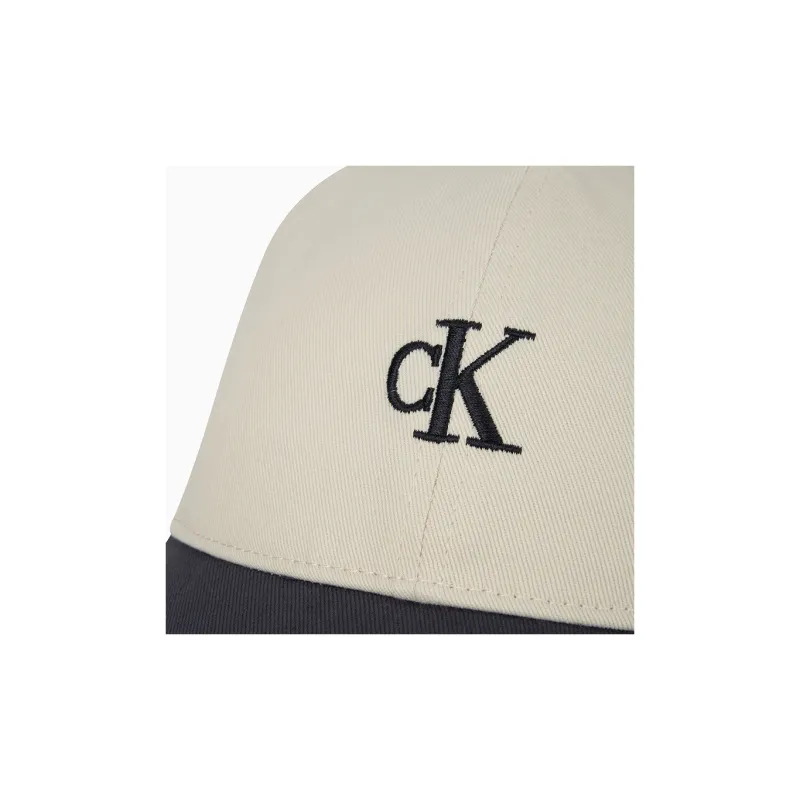CALVIN KLEIN Cotton Baseball Caps Unisex Ecru/Blue Gray-2