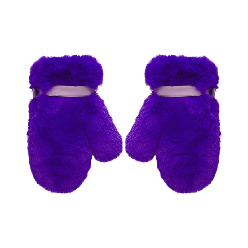 Acne Studios Polyester Gloves Unisex Purple-2