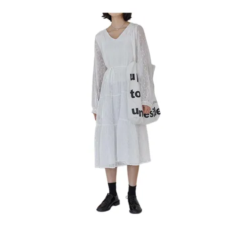 MADALLO Long-Sleeved Dresses Women's White