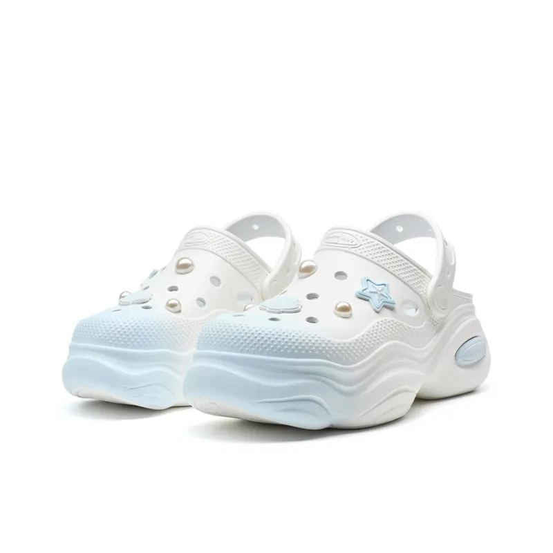 XTEP Succulent Collection Clogs Women's White Blue-2