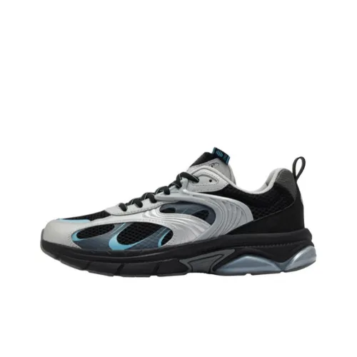 361° Anti-Slip Wear-Resistant Low-Top Casual Shoes Men's Black Silver