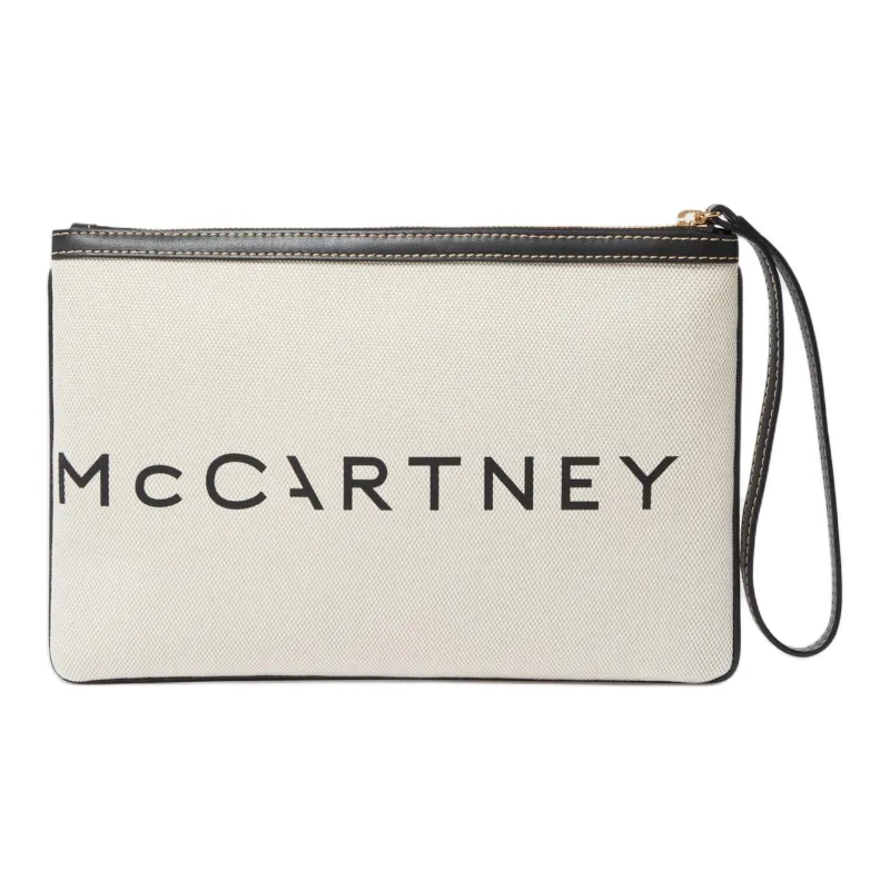 Stella McCartney Cotton Canvas Clutch Women's Beige-2