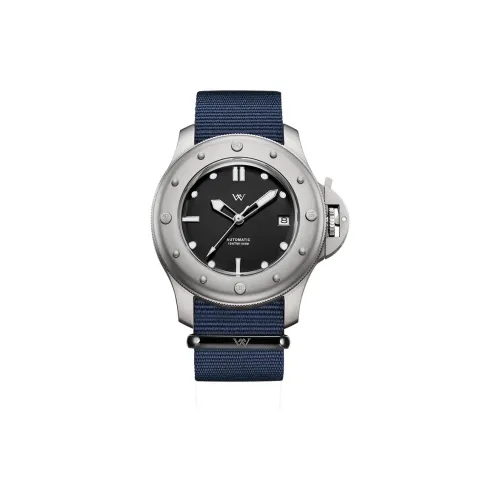 Welly Merck Automatic Mechanical Movement Nylon Strap Men's Watches Black Dial