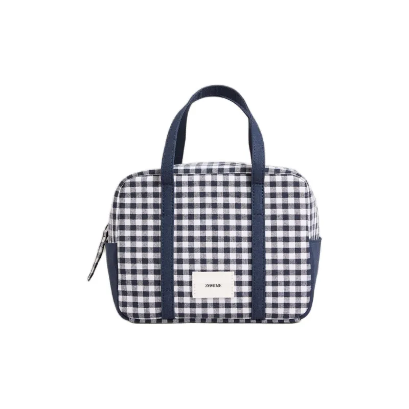 ZARA Cotton Handbag Women's Marine Blue-0