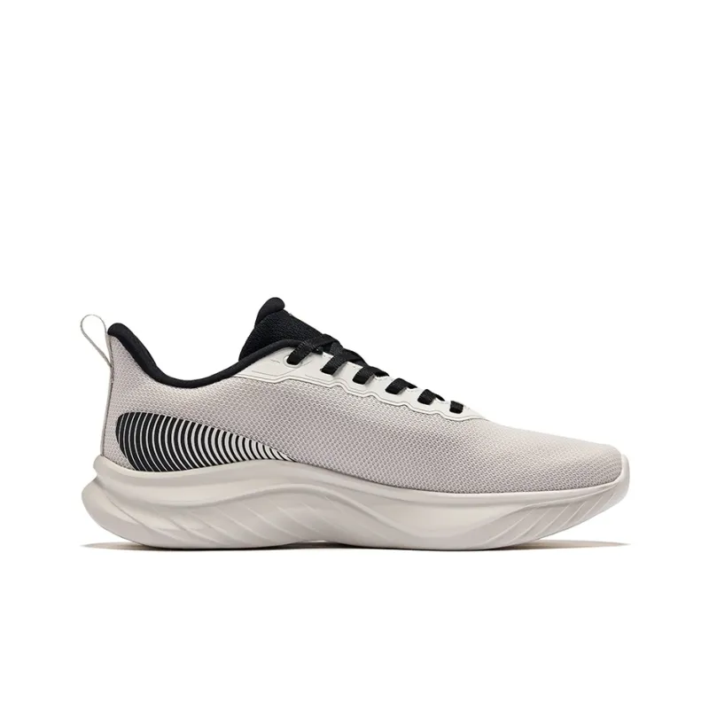 Erke Cushioning Rebound Slip-Resistant Low-Top Casual Running Shoes Men's Pale Wilderness Gray True Black-1