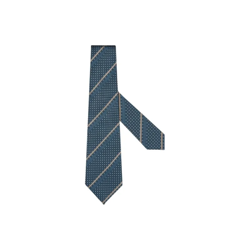 Zegna Mulberry Silk Ties Unisex Blue-0