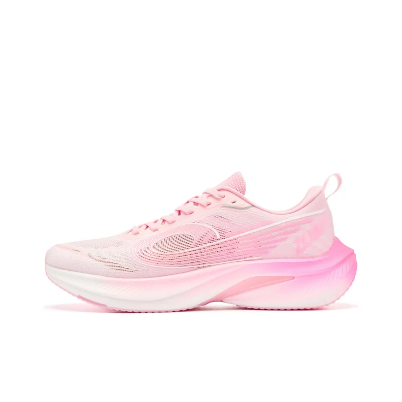 QIAODAN Cushioned Slip-Resistant Abrasion-Resistant Low-Top Casual Running Shoes Men's Cherry Blossom Pink Aurora Pink-0