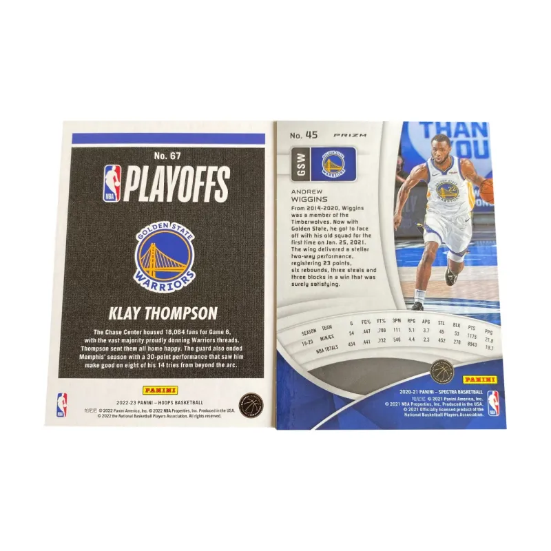 PANINI 2023 Warriors Thompson 999 Thread 2021 Wiggins Pulse Fold Total 2 Pcs Sports Cards 2 Pcs-1
