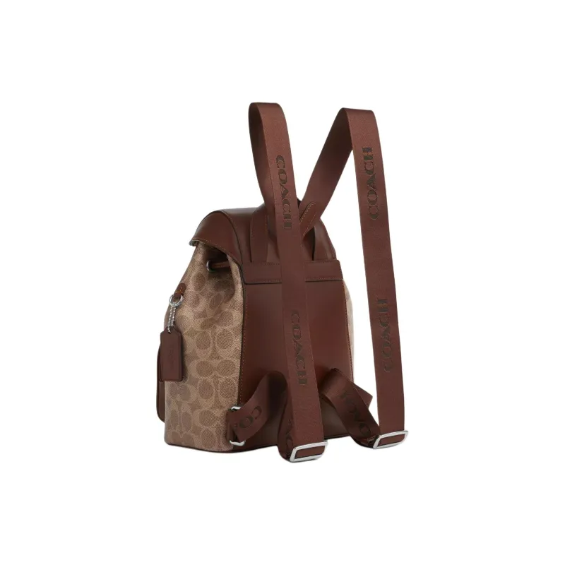 COACH Coated Canvas Backpack Trumpets Women's Brown-1