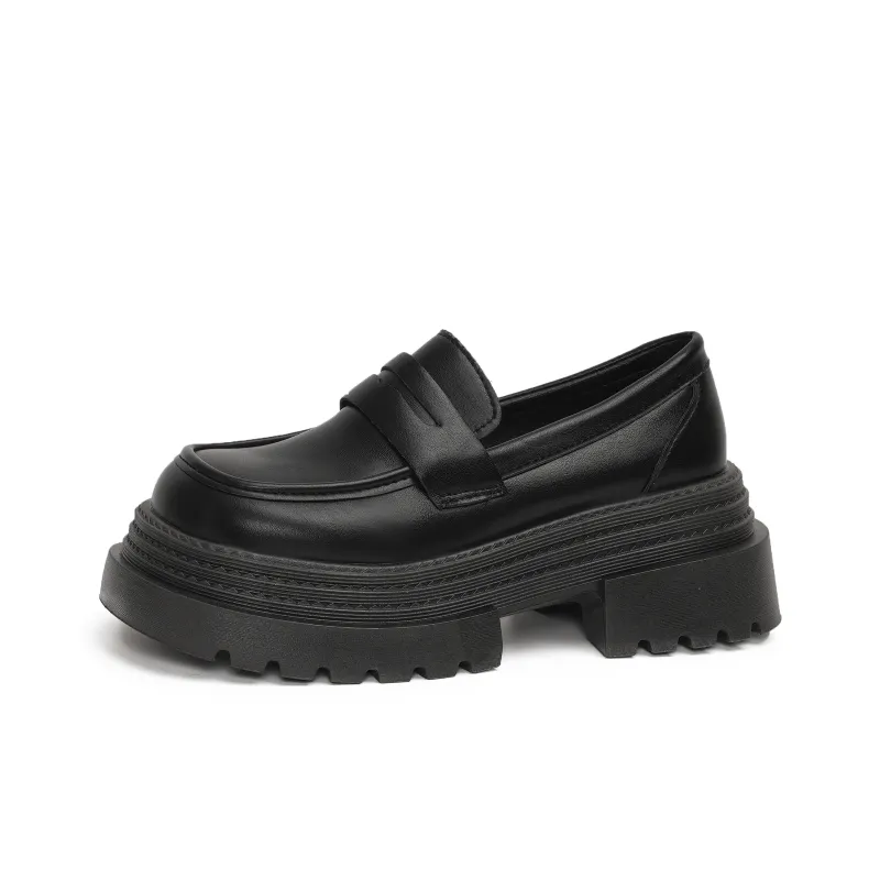 SHUXI Loafers Women's Black Glossy/Black Matte-8