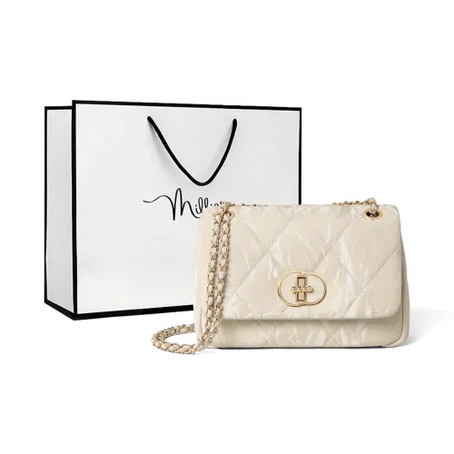 MILLIE'S Cow Leather Underarm Shoulder Bag, Crossbody Bag, Small Square Bag Regular Women's Ecru