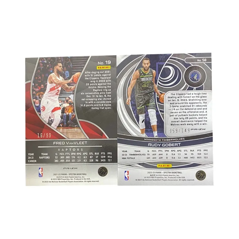 PANINI 2022 Spectrum VanVleet Red Fold 16/99 Edition 2023 Gobert 149 Edition Sports Cards 2 Pcs-1