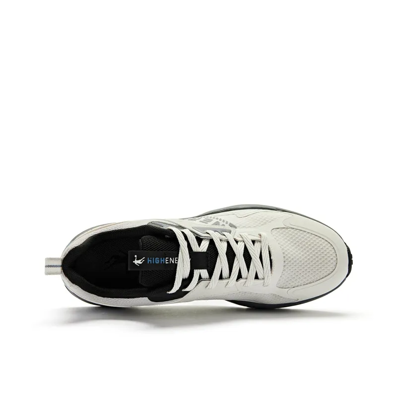 QIAODAN Slip Resistant Low Top Running Shoes Men's Gray-3