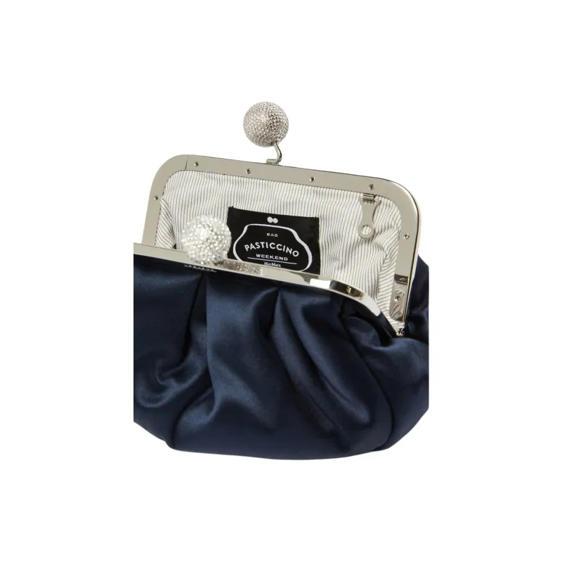 WEEKEND MaxMara Cotton One Shoulder Crossbody Clutch Women's Blue-4