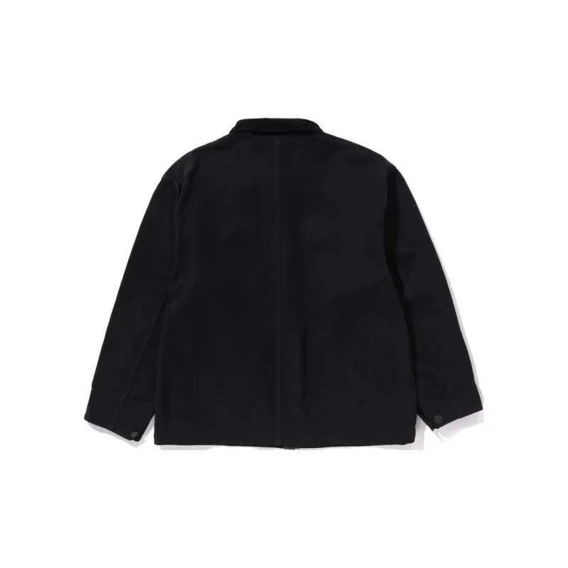 Bape Line Camo Jacquard Patched Pocket Garment Dye Work Jacket-3